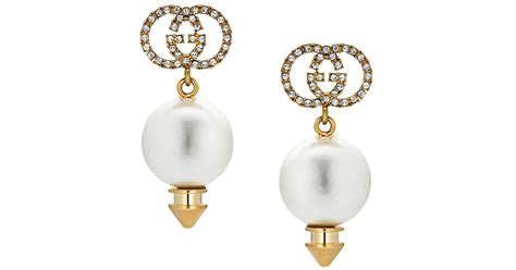 gucci pearl drop earrings|diamond earrings gucci.